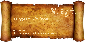 Mingesz Ákos névjegykártya