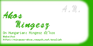 akos mingesz business card